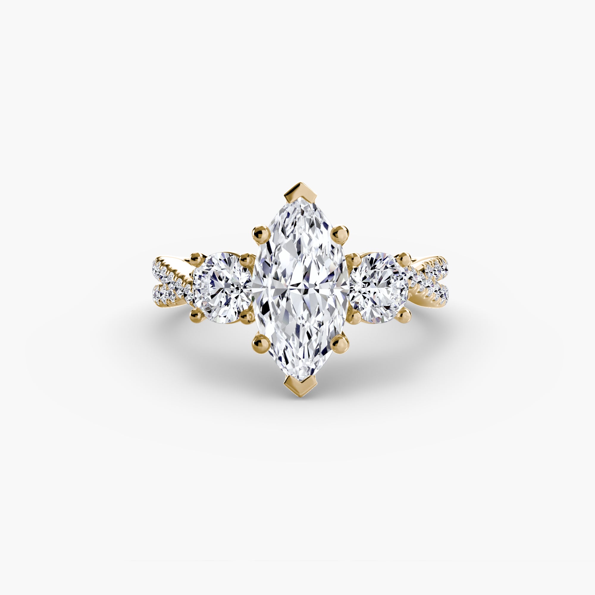 Three-Stone with Pavé Band 2 - VYKA Diamonds