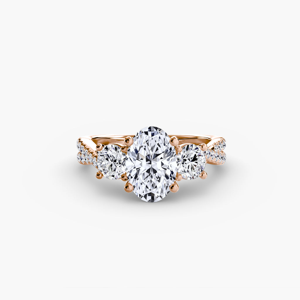 Three-Stone with Pavé Band 2 - VYKA Diamonds