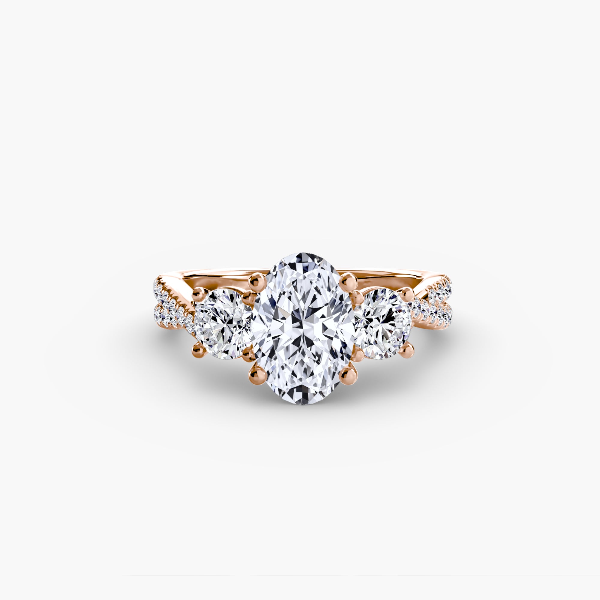Three-Stone with Pavé Band 2 - VYKA Diamonds