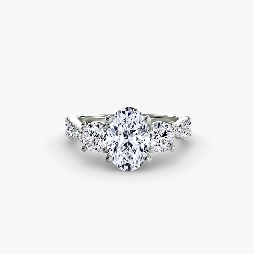 Three-Stone with Pavé Band 2 - VYKA Diamonds
