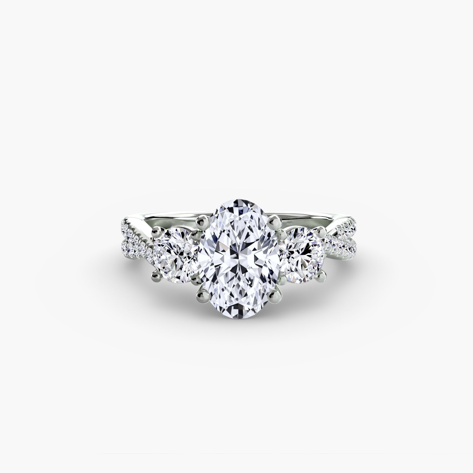 Three-Stone with Pavé Band 2 - VYKA Diamonds