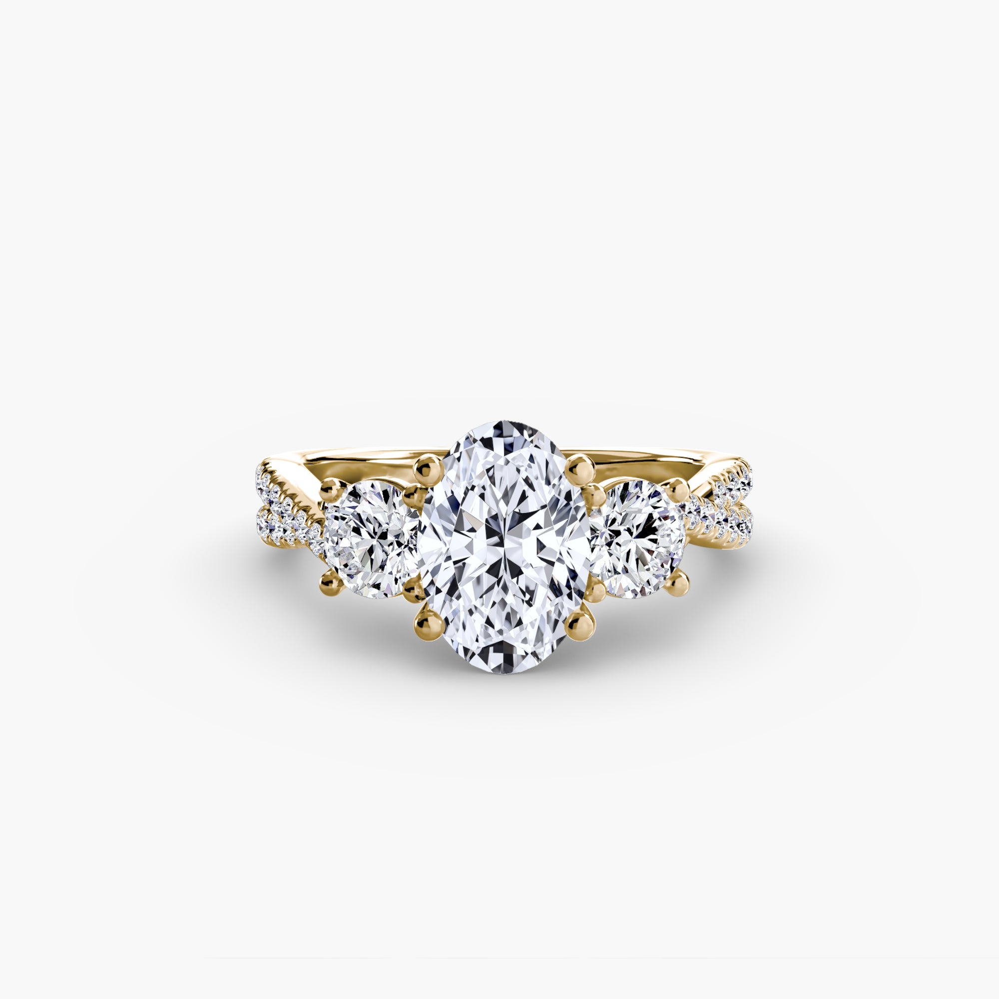 Three-Stone with Pavé Band 2 - VYKA Diamonds