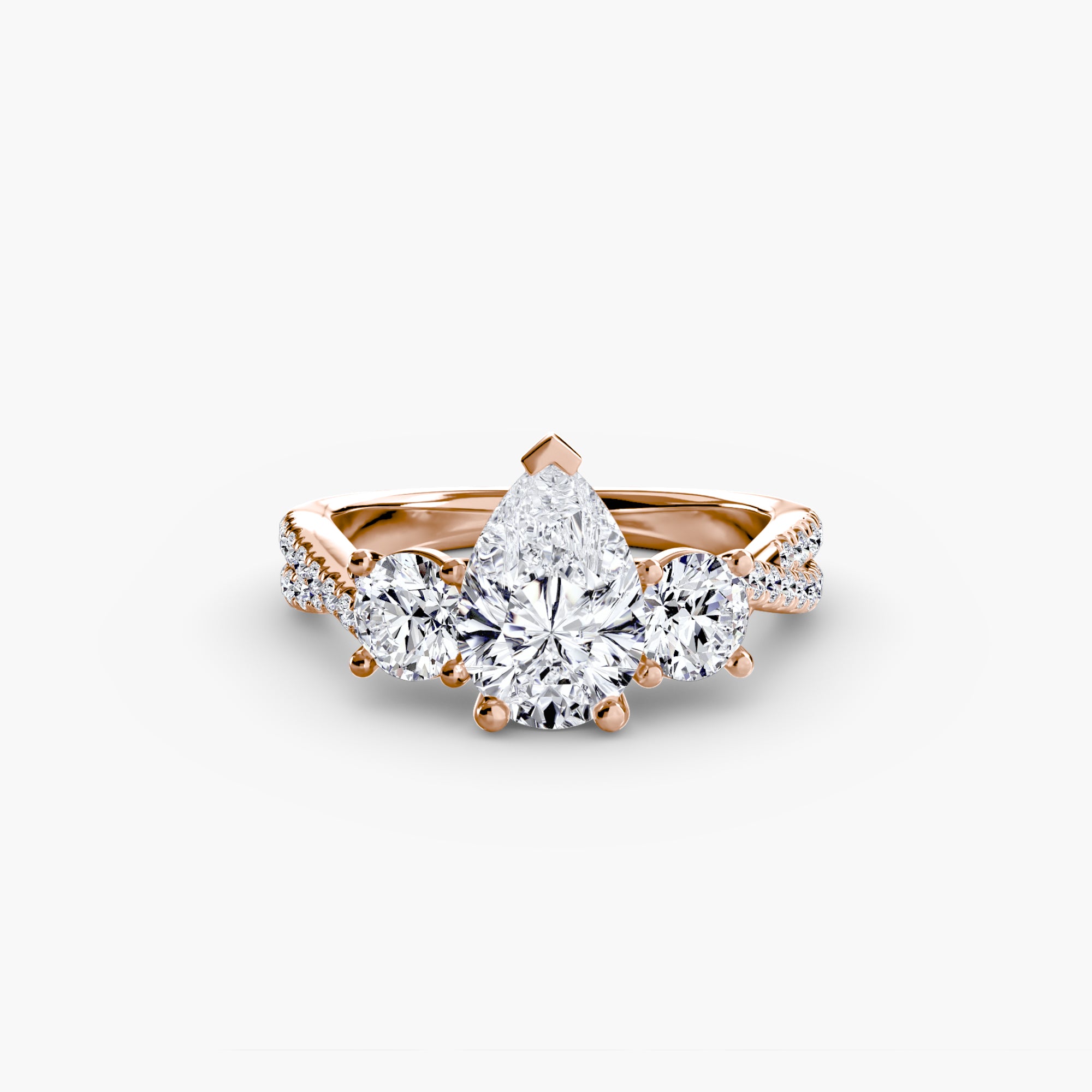Three-Stone with Pavé Band 2 - VYKA Diamonds