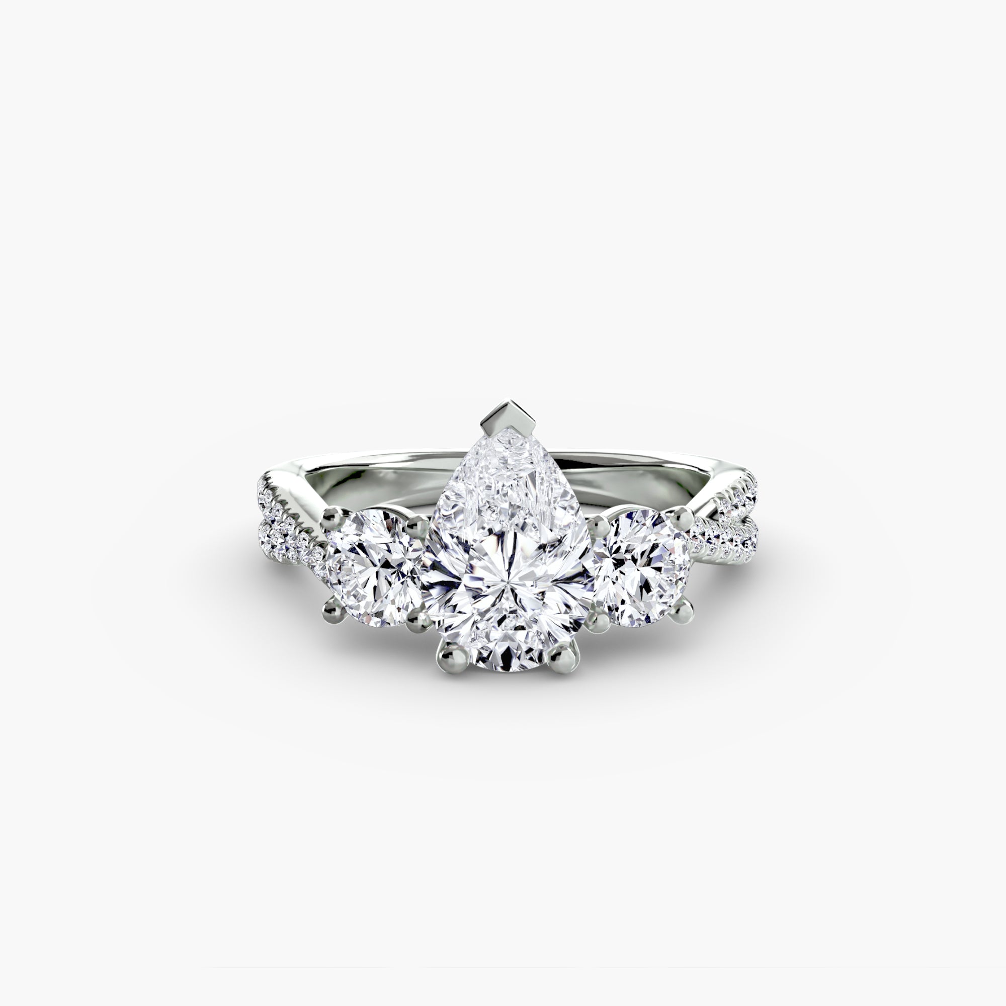 Three-Stone with Pavé Band 2 - VYKA Diamonds