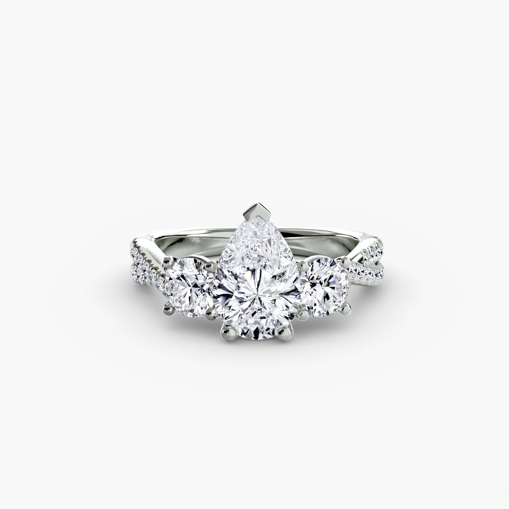 Three-Stone with Pavé Band 2 - VYKA Diamonds