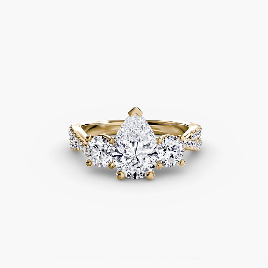 Three-Stone with Pavé Band 2 - VYKA Diamonds