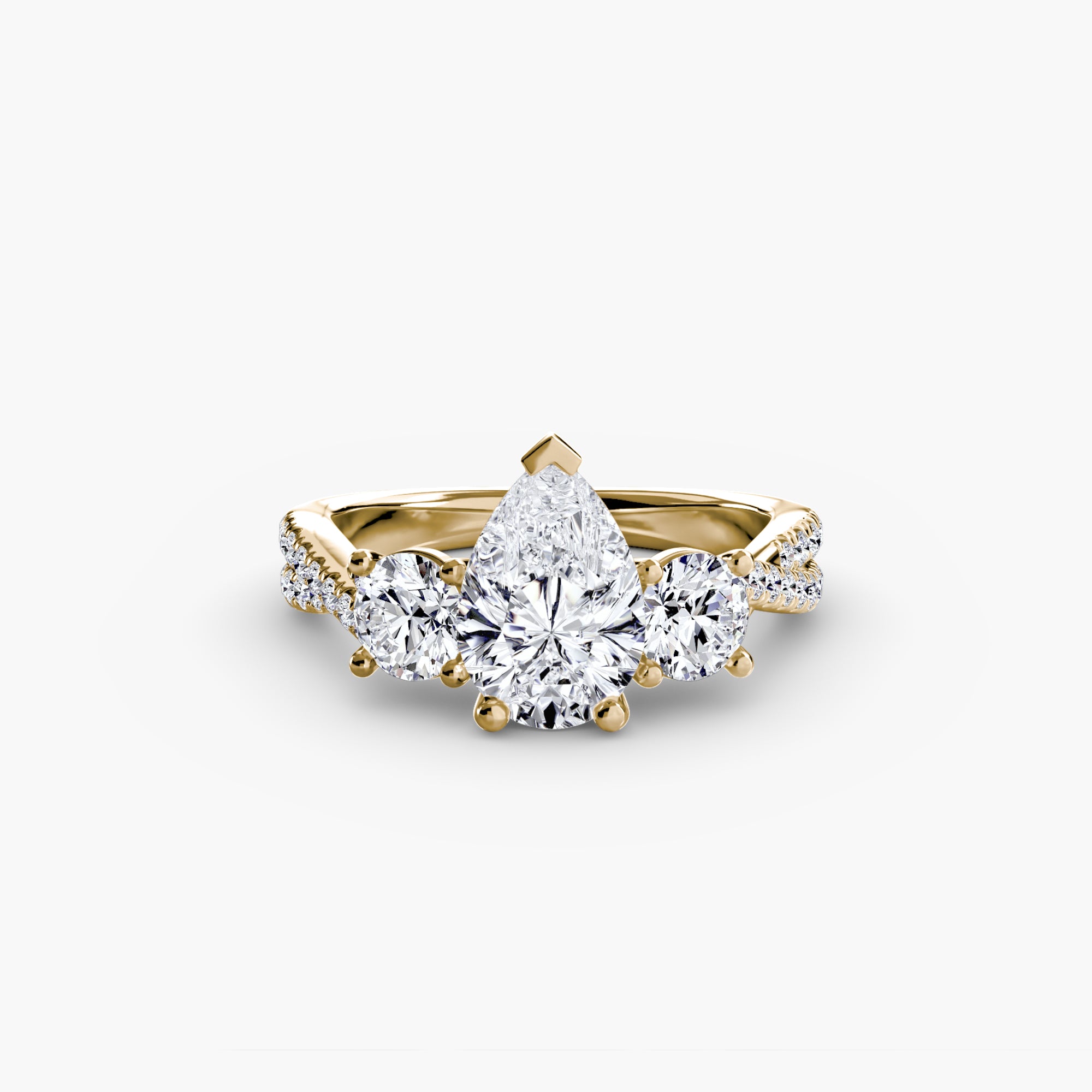 Three-Stone with Pavé Band 2 - VYKA Diamonds