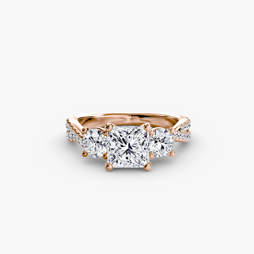Three-Stone with Pavé Band 2 - VYKA Diamonds