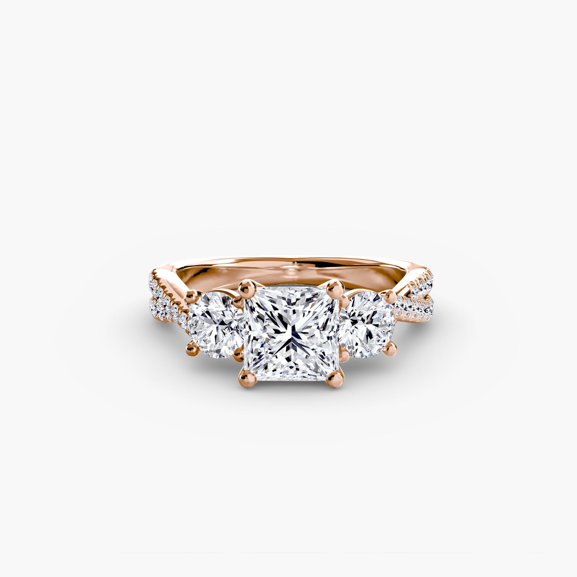 Three-Stone with Pavé Band 2 - VYKA Diamonds