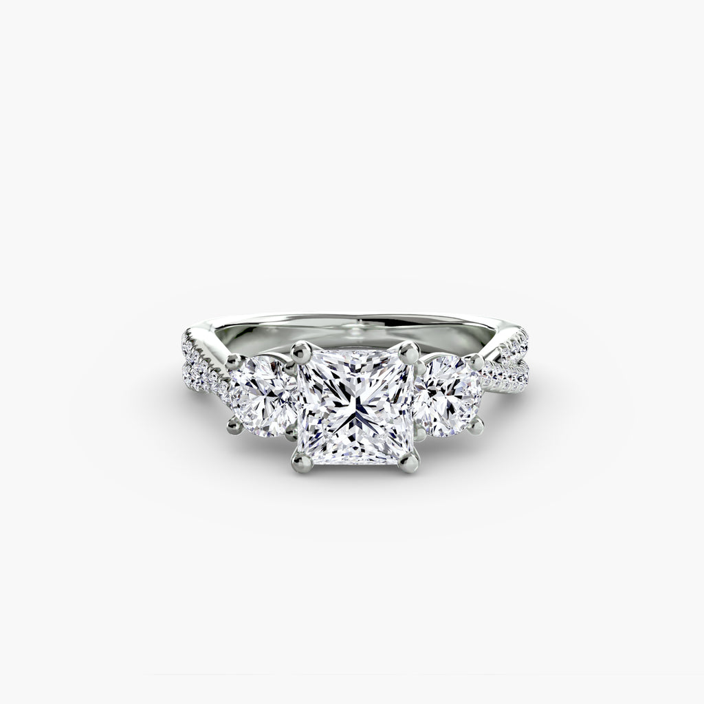 Three-Stone with Pavé Band 2 - VYKA Diamonds