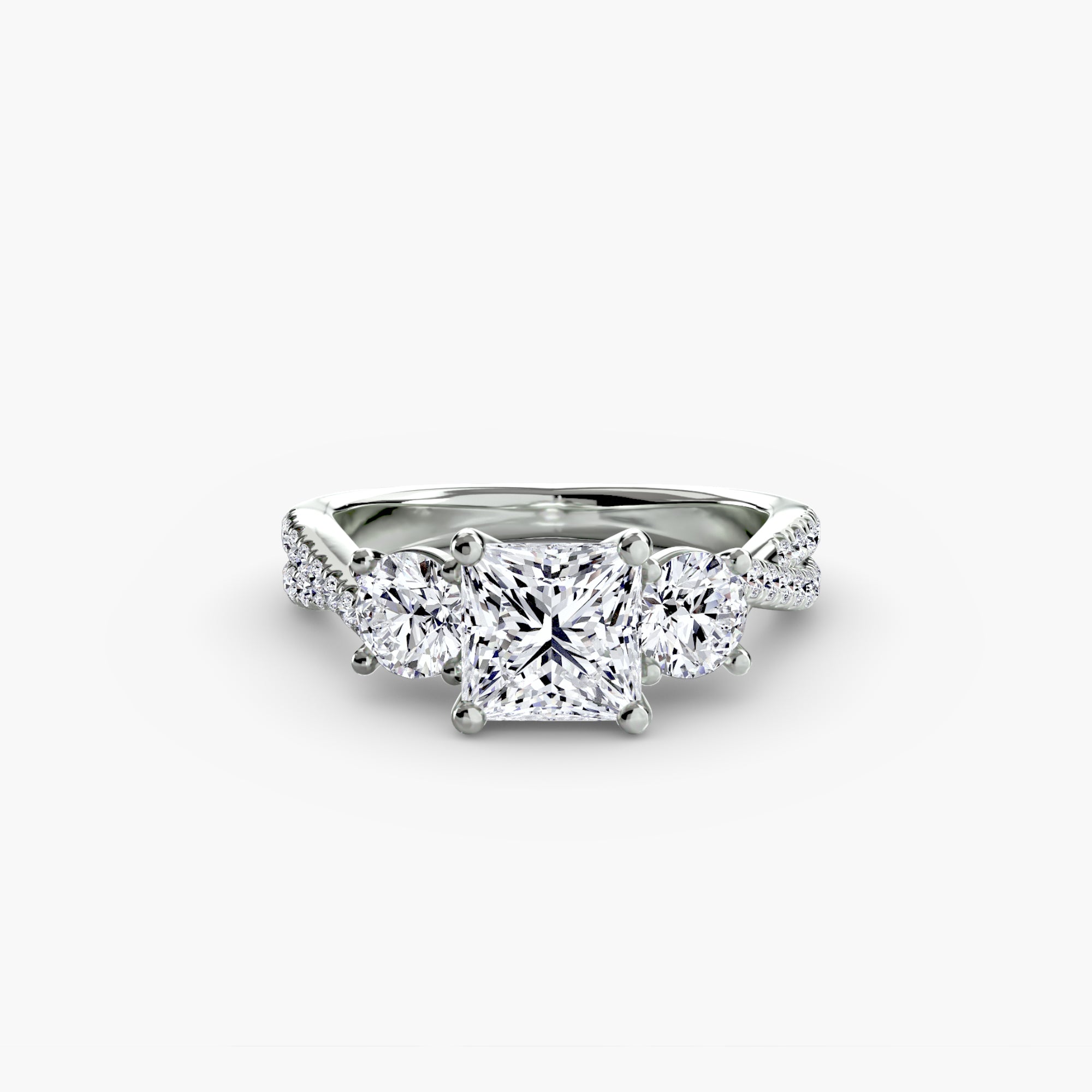 Three-Stone with Pavé Band 2 - VYKA Diamonds