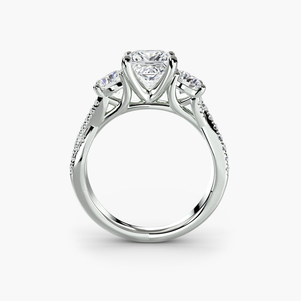 Three-Stone with Pavé Band 2 - VYKA Diamonds