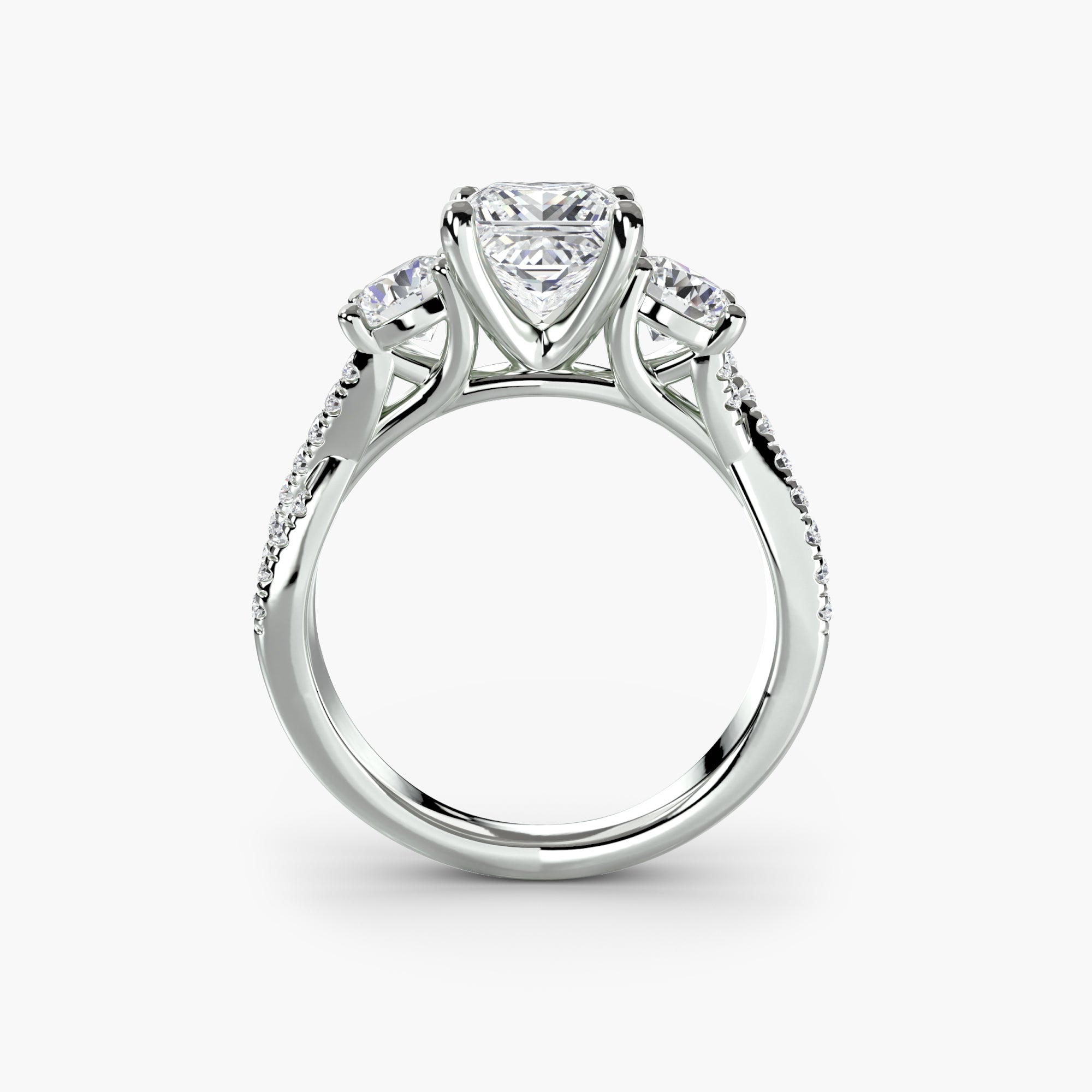 Three-Stone with Pavé Band 2 - VYKA Diamonds