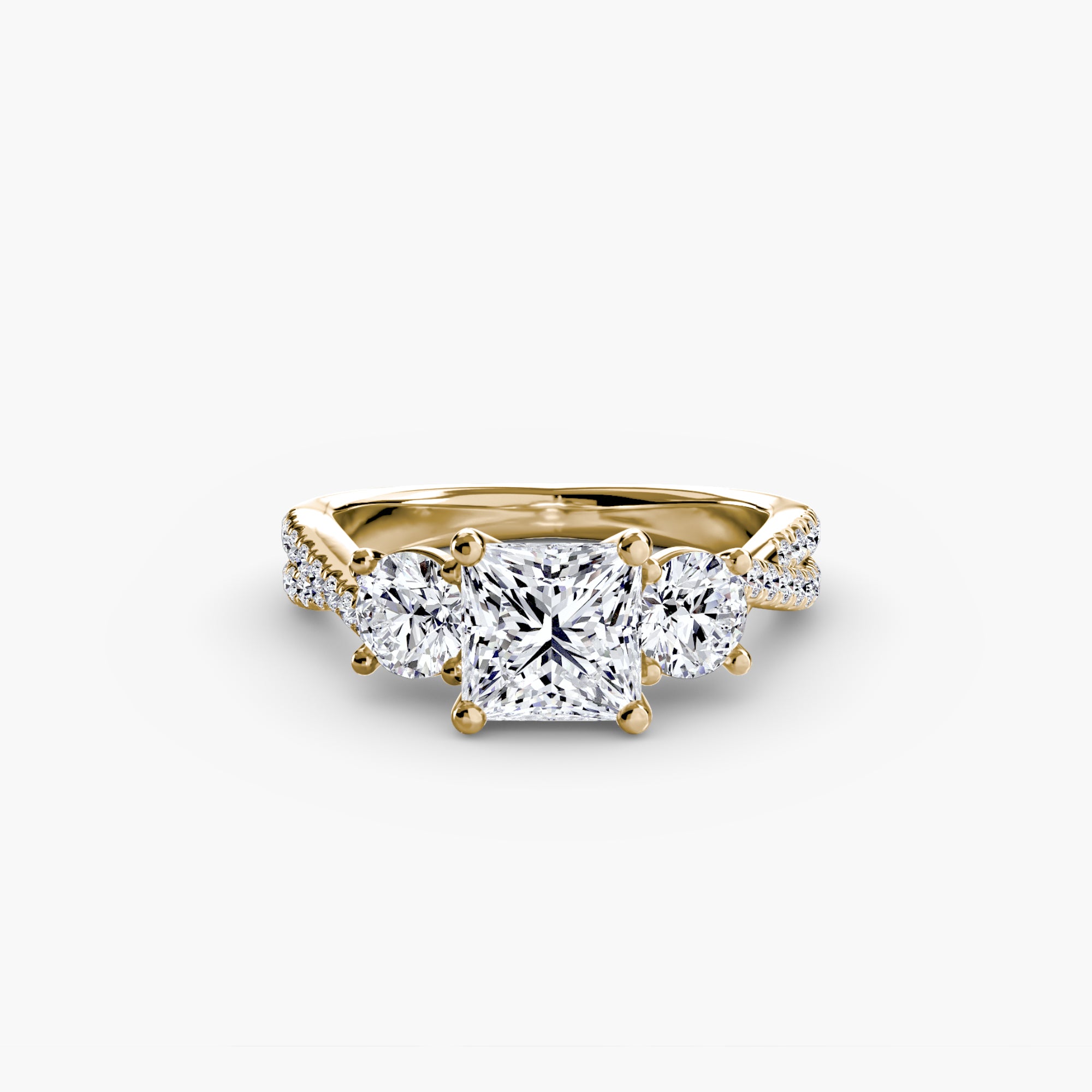 Three-Stone with Pavé Band 2 - VYKA Diamonds