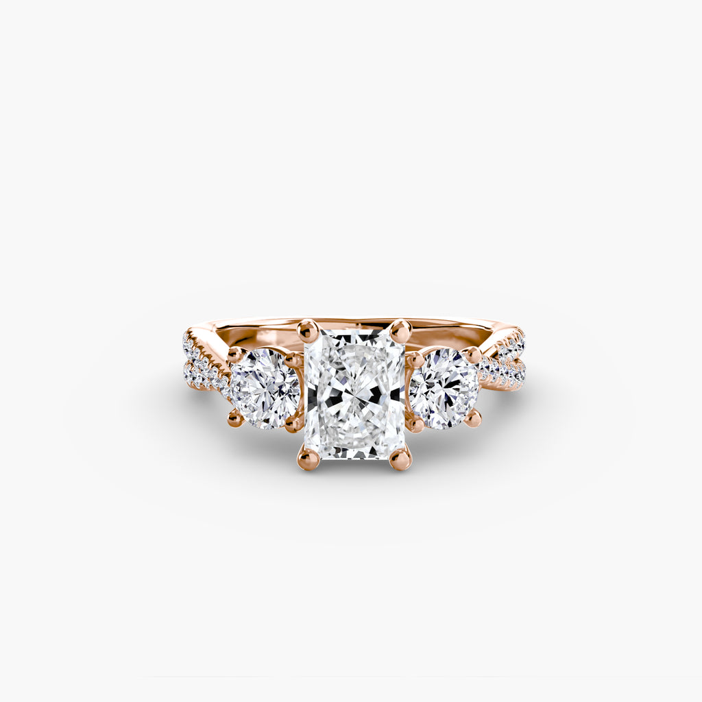 Three-Stone with Pavé Band 2 - VYKA Diamonds
