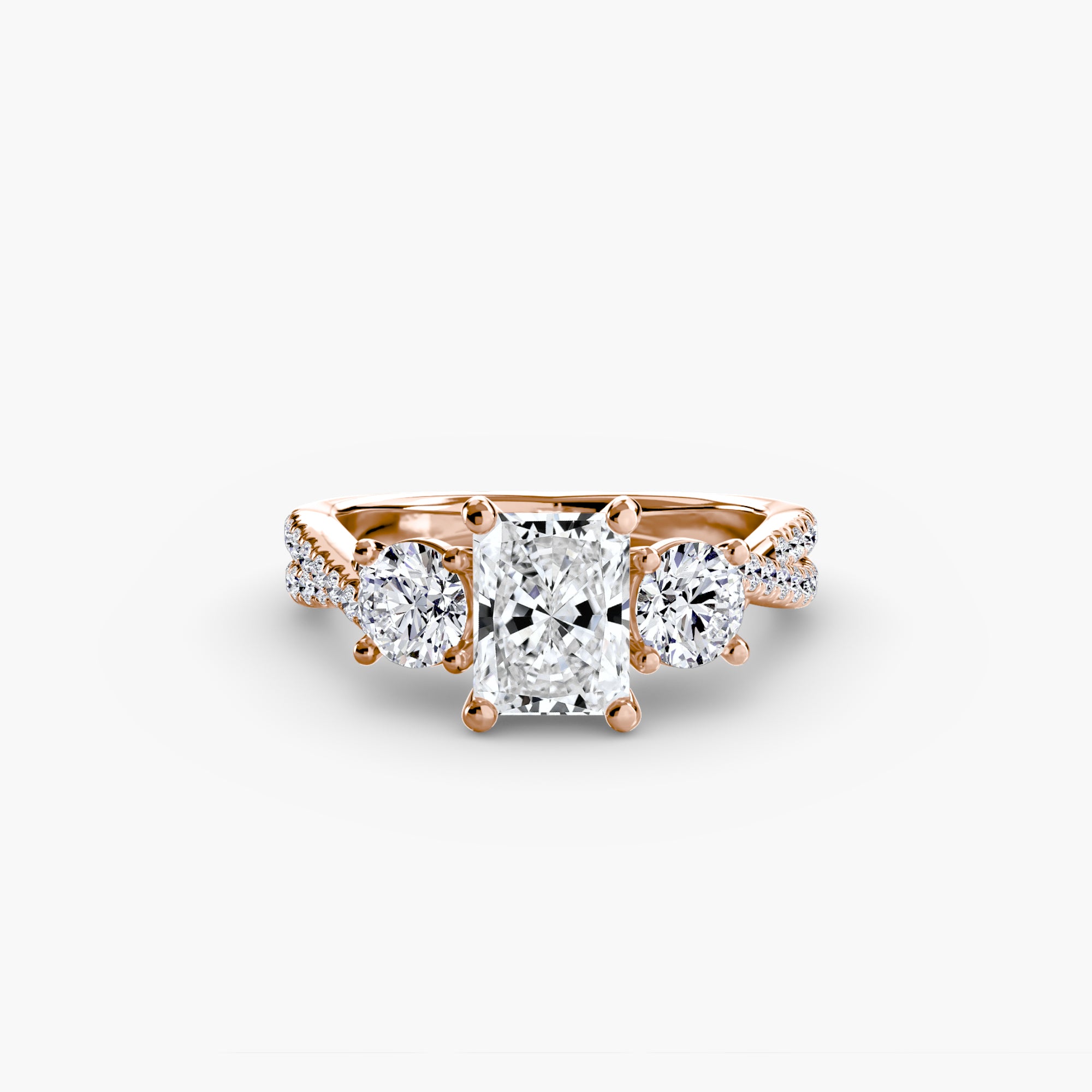 Three-Stone with Pavé Band 2 - VYKA Diamonds