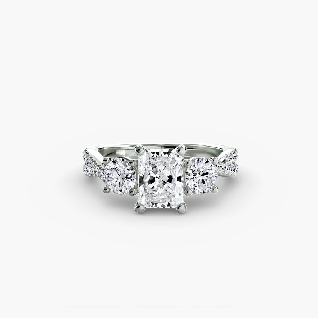 Three-Stone with Pavé Band 2 - VYKA Diamonds