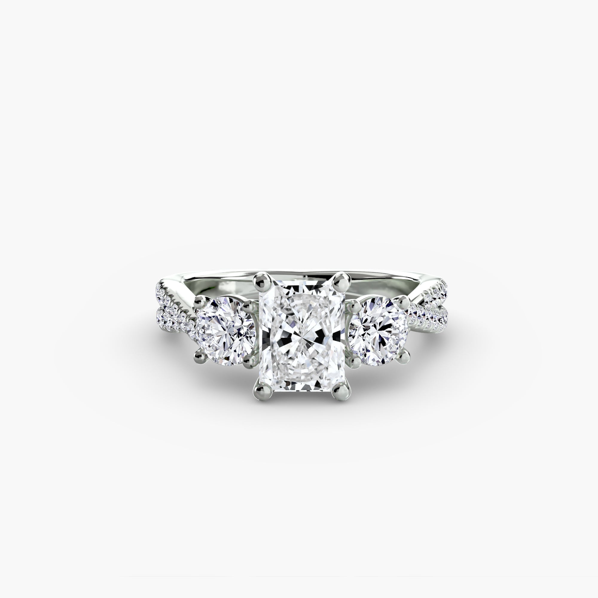 Three-Stone with Pavé Band 2 - VYKA Diamonds