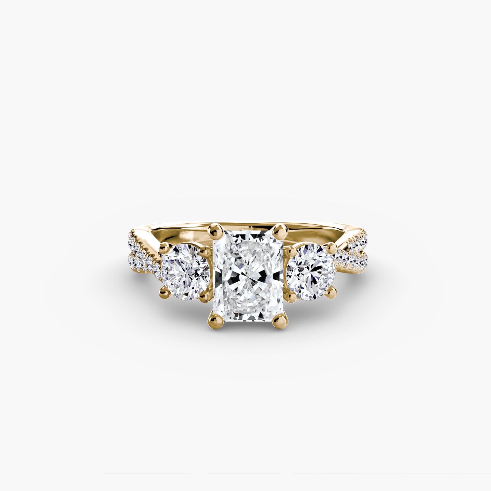 Three-Stone with Pavé Band 2 - VYKA Diamonds