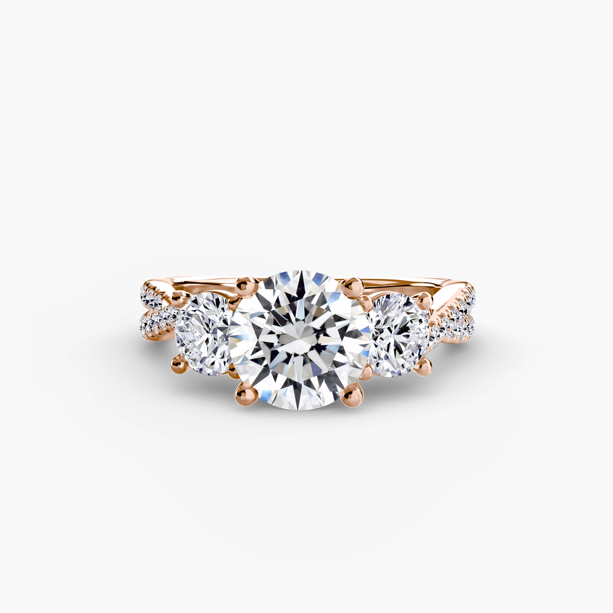 Three-Stone with Pavé Band 2 - VYKA Diamonds