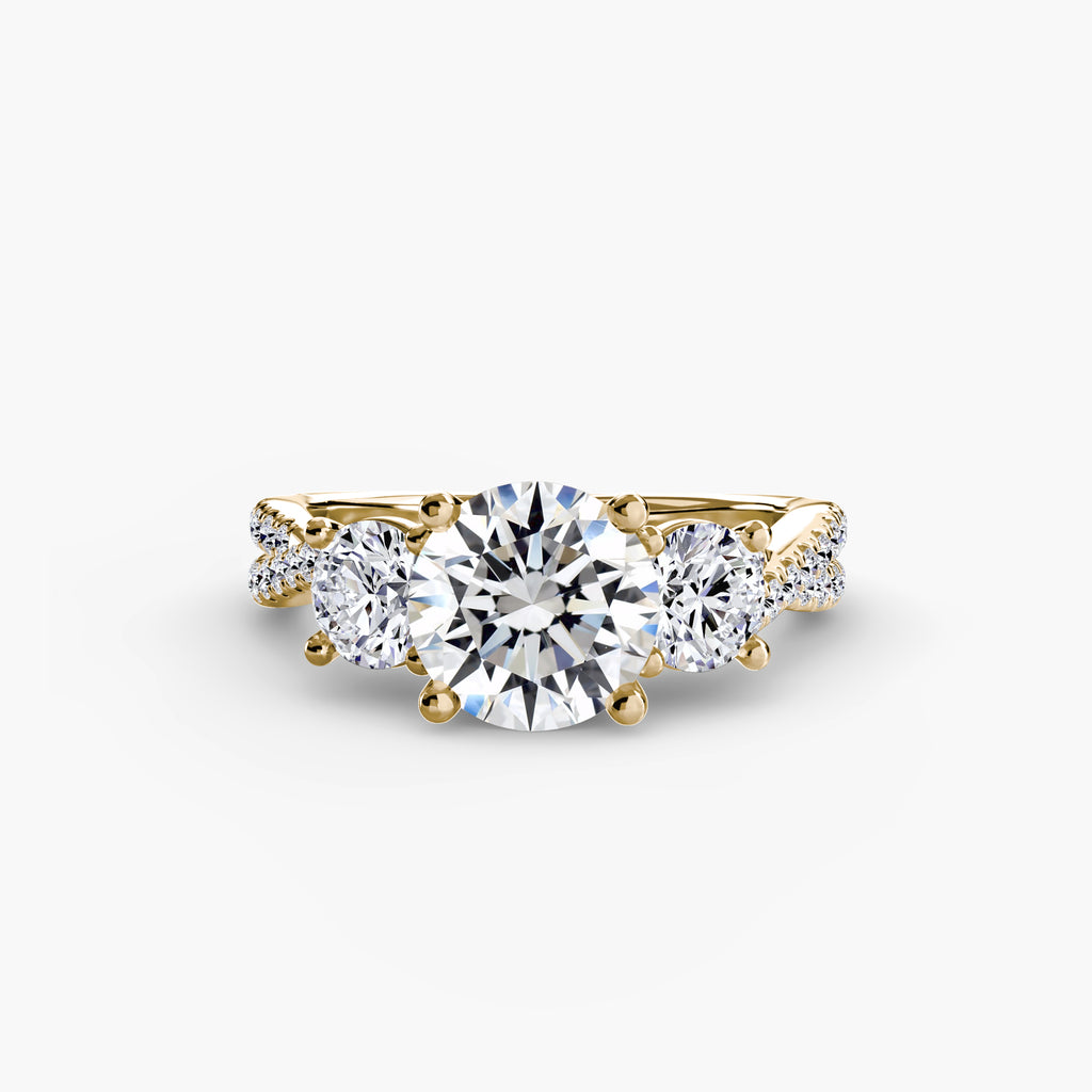 Three-Stone with Pavé Band 2 - VYKA Diamonds
