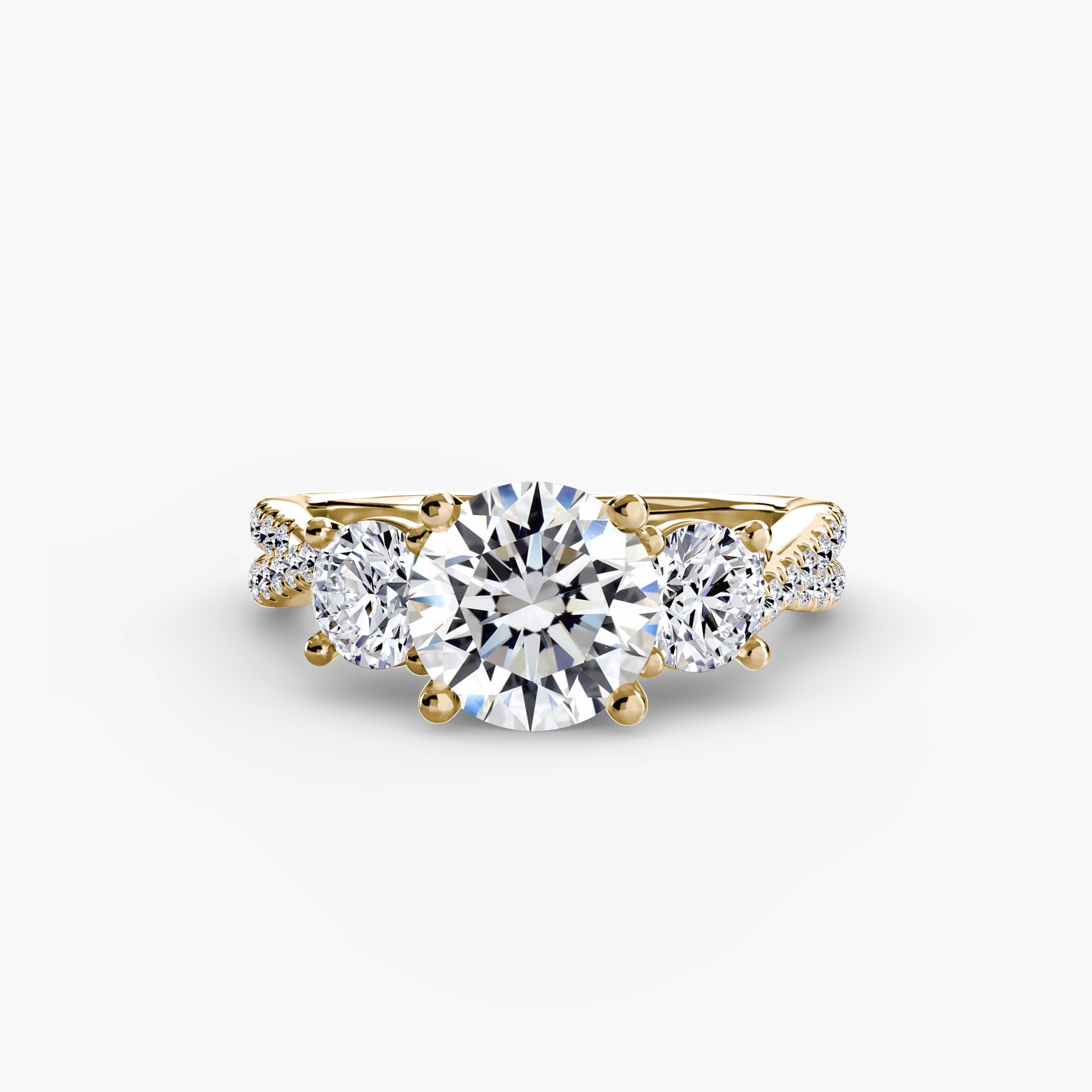 Three-Stone with Pavé Band 2 - VYKA Diamonds