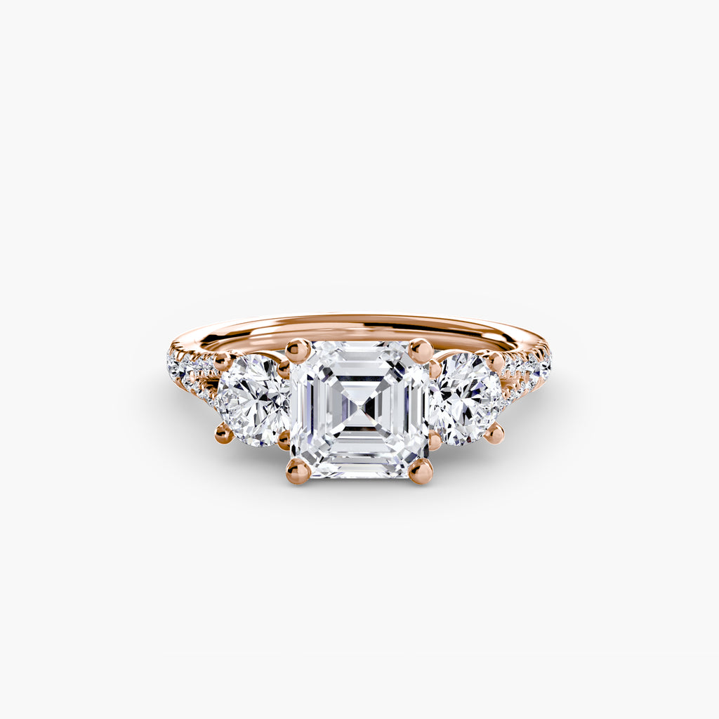 Three-Stone with Pavé Band 3 - VYKA Diamonds