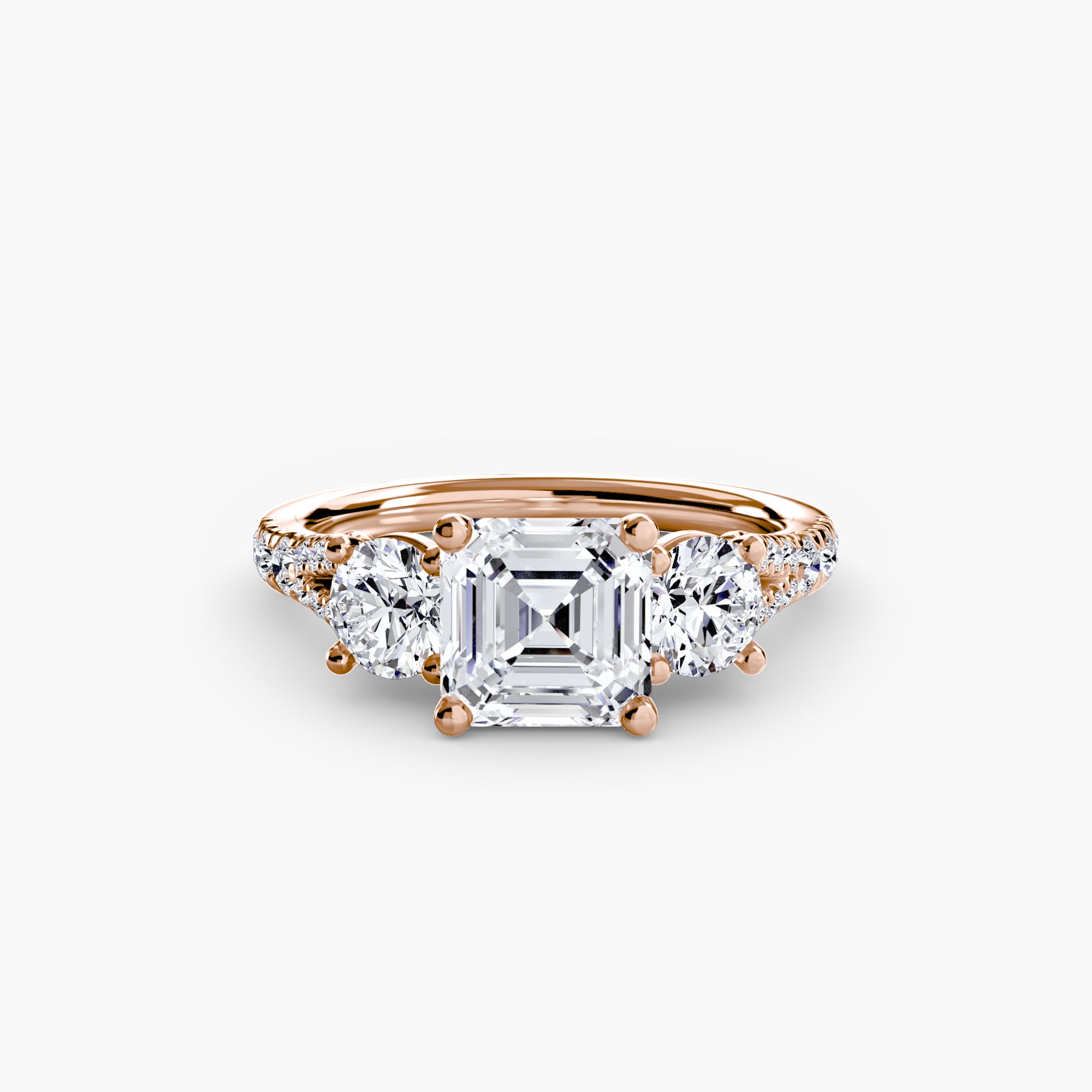 Three-Stone with Pavé Band 3 - VYKA Diamonds