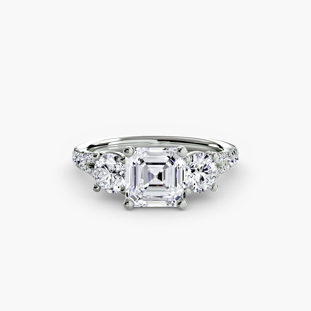 Three-Stone with Pavé Band 3 - VYKA Diamonds
