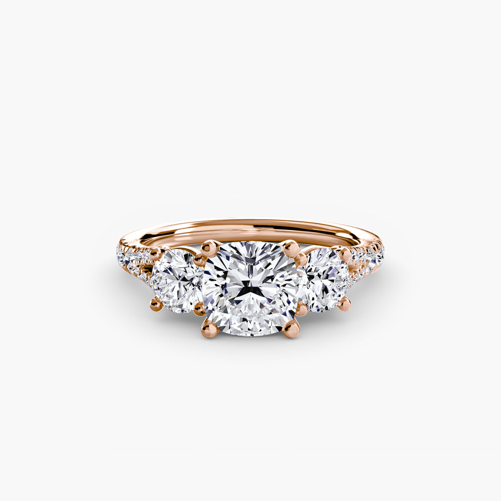 Three-Stone with Pavé Band 3 - VYKA Diamonds