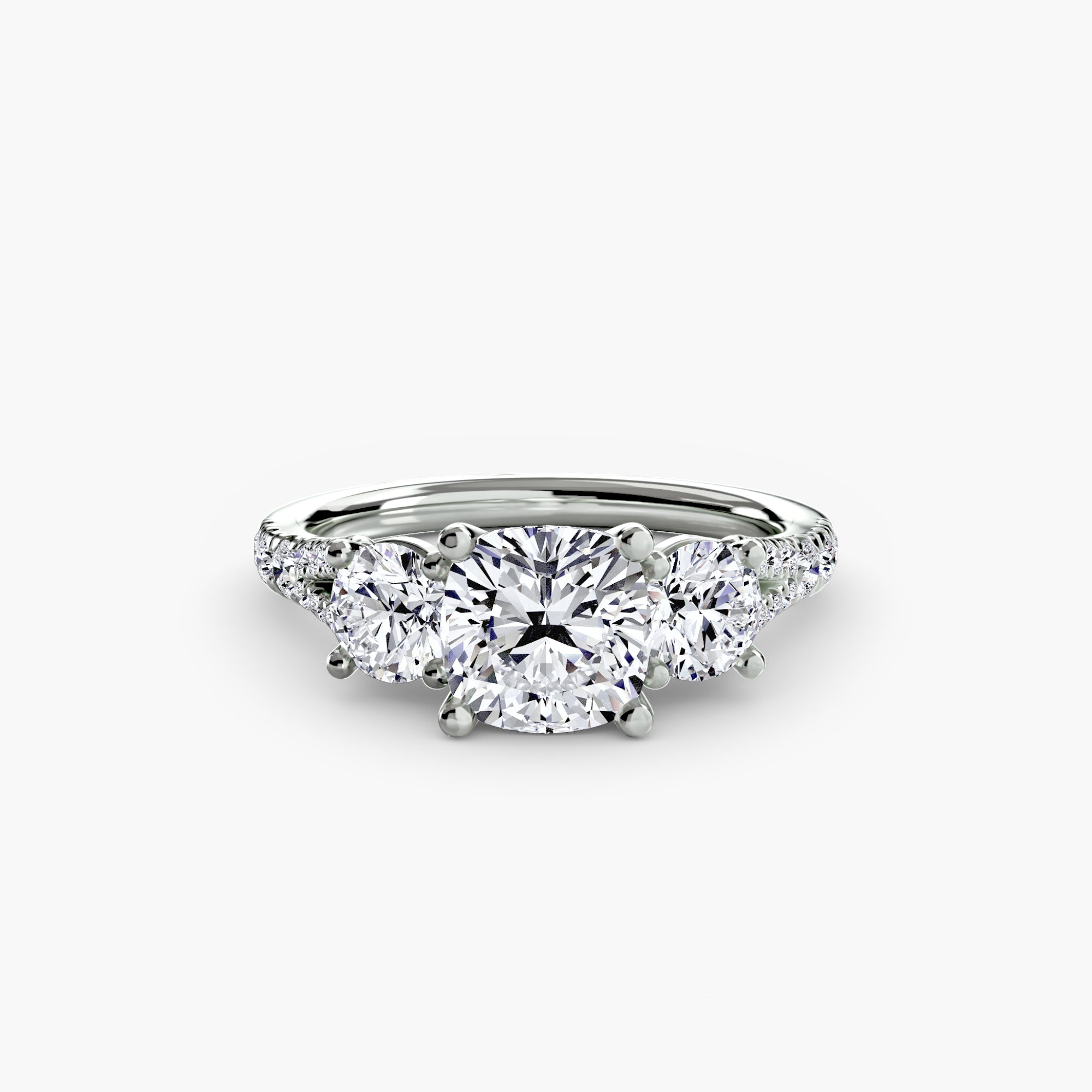Three-Stone with Pavé Band 3 - VYKA Diamonds