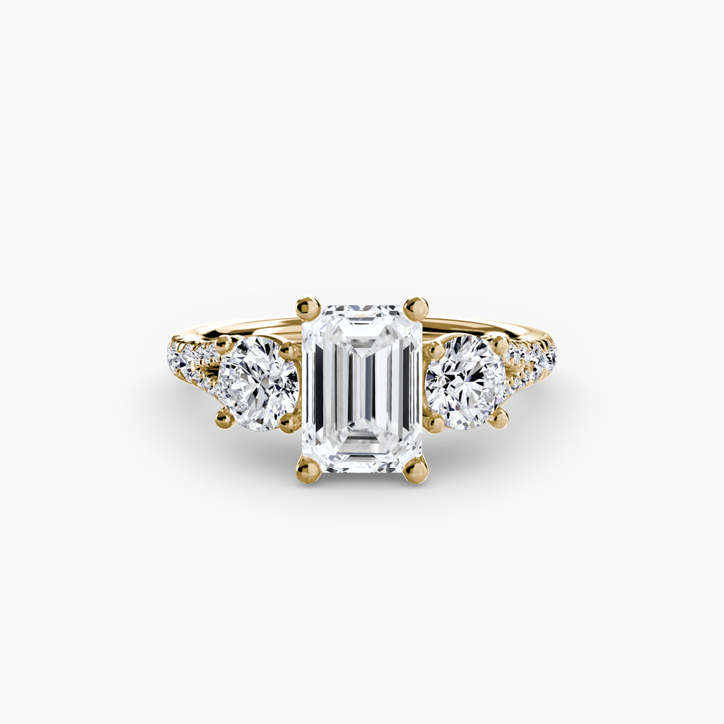 Three-Stone with Pavé Band 3 - VYKA Diamonds