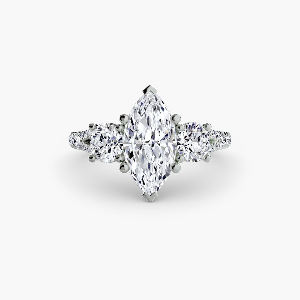 Three-Stone with Pavé Band 3 - VYKA Diamonds