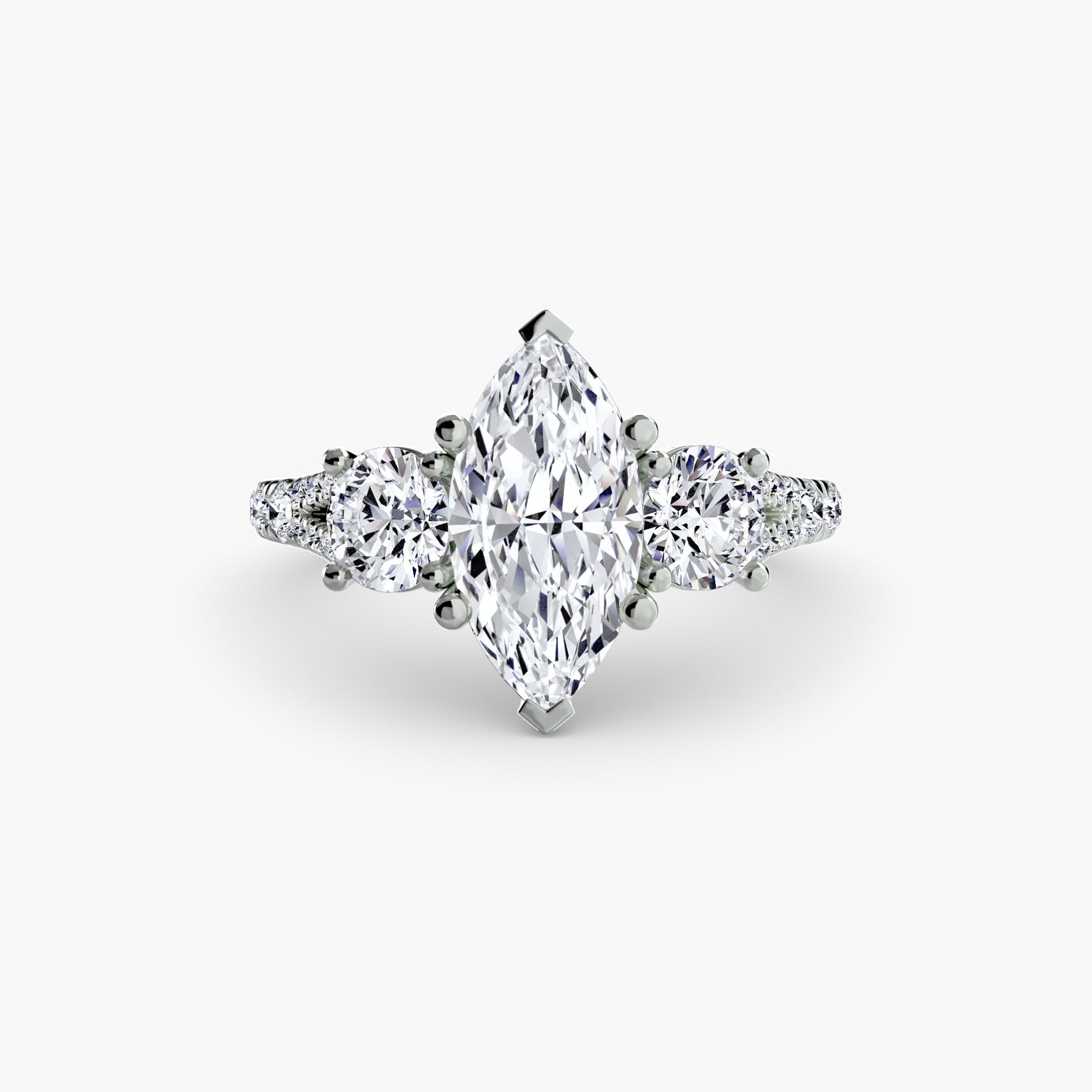 Three-Stone with Pavé Band 3 - VYKA Diamonds