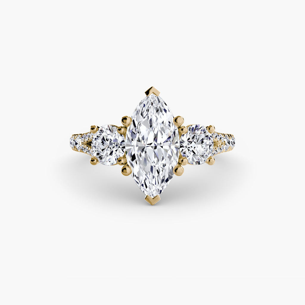 Three-Stone with Pavé Band 3 - VYKA Diamonds