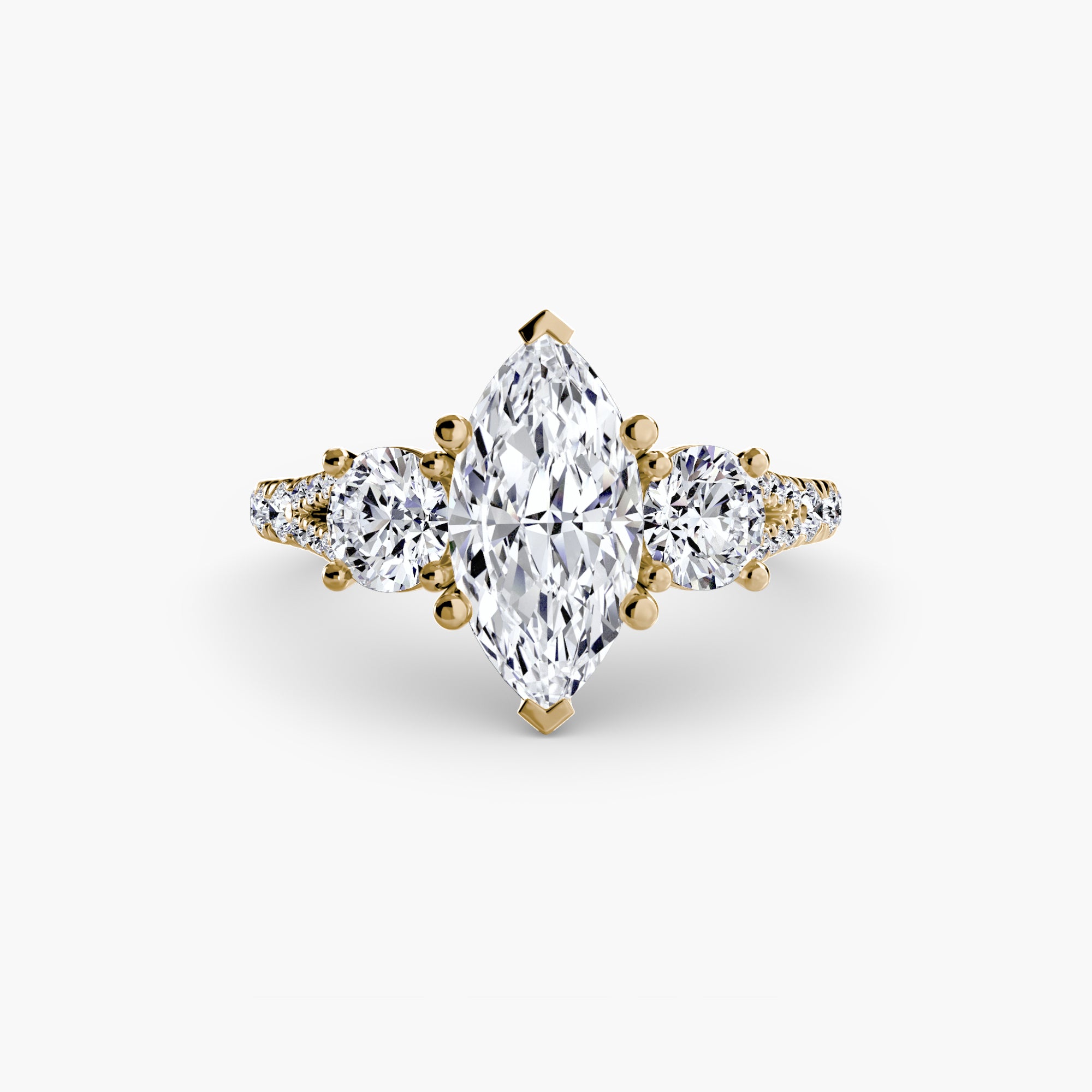 Three-Stone with Pavé Band 3 - VYKA Diamonds