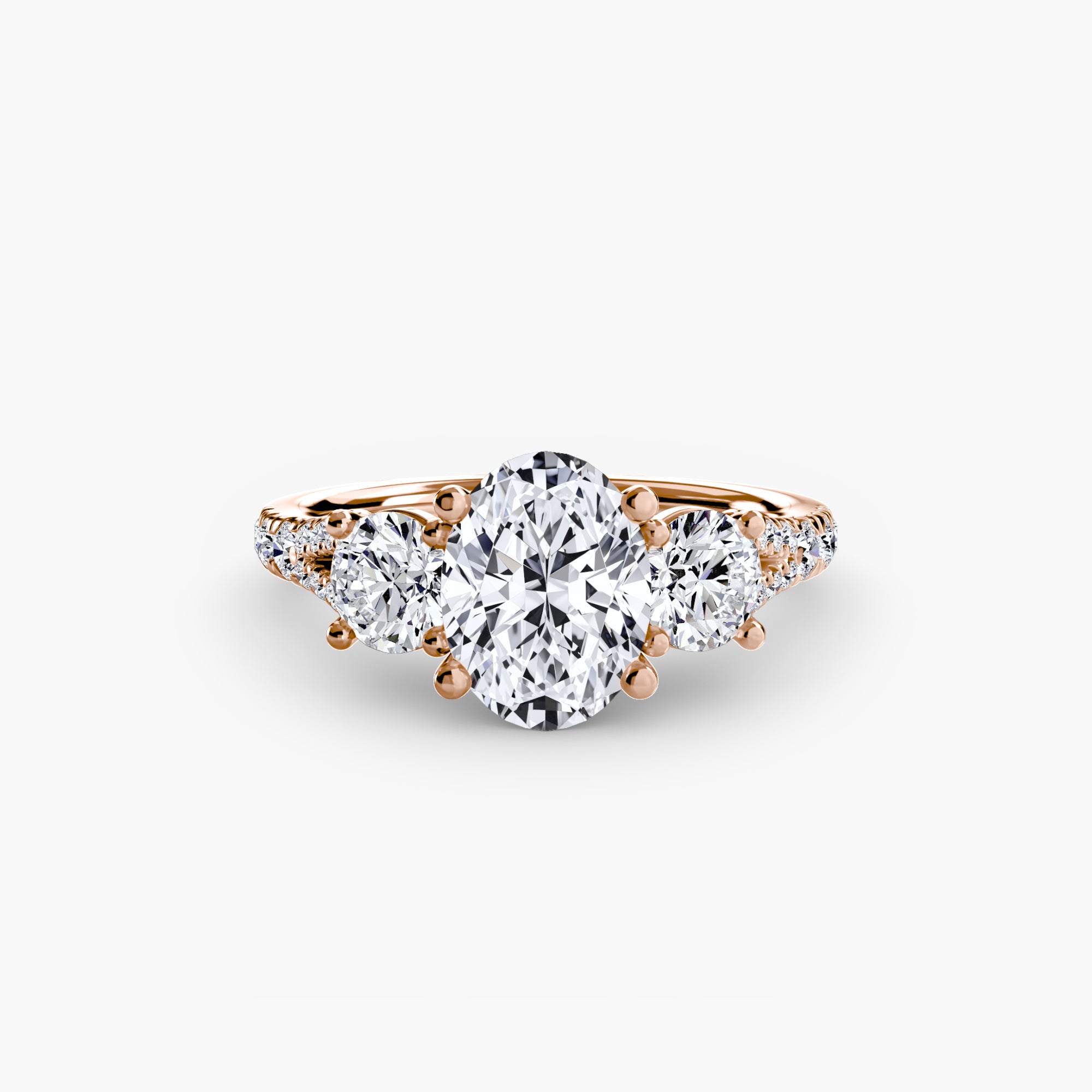 Three-Stone with Pavé Band 3 - VYKA Diamonds
