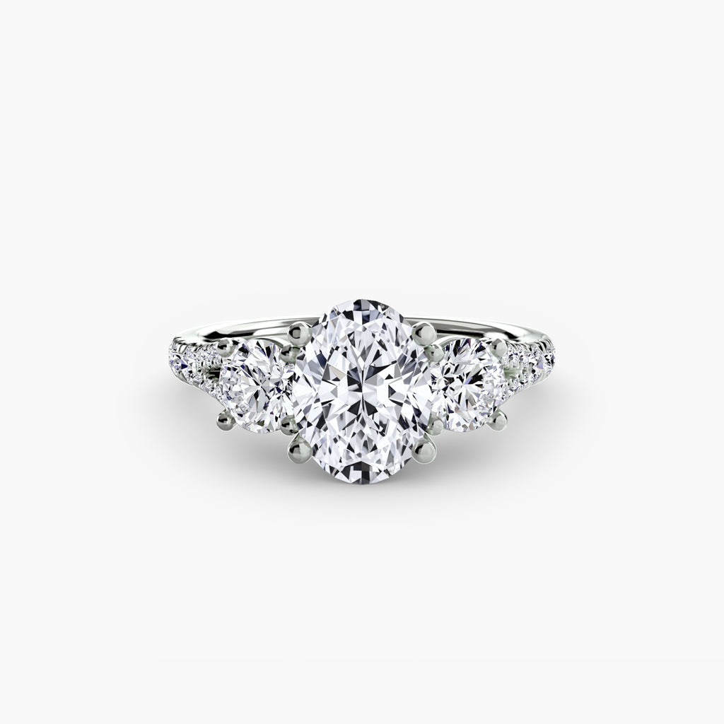 Three-Stone with Pavé Band 3 - VYKA Diamonds
