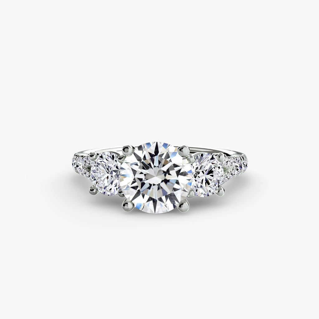 Three-Stone with Pavé Band 3 - VYKA Diamonds