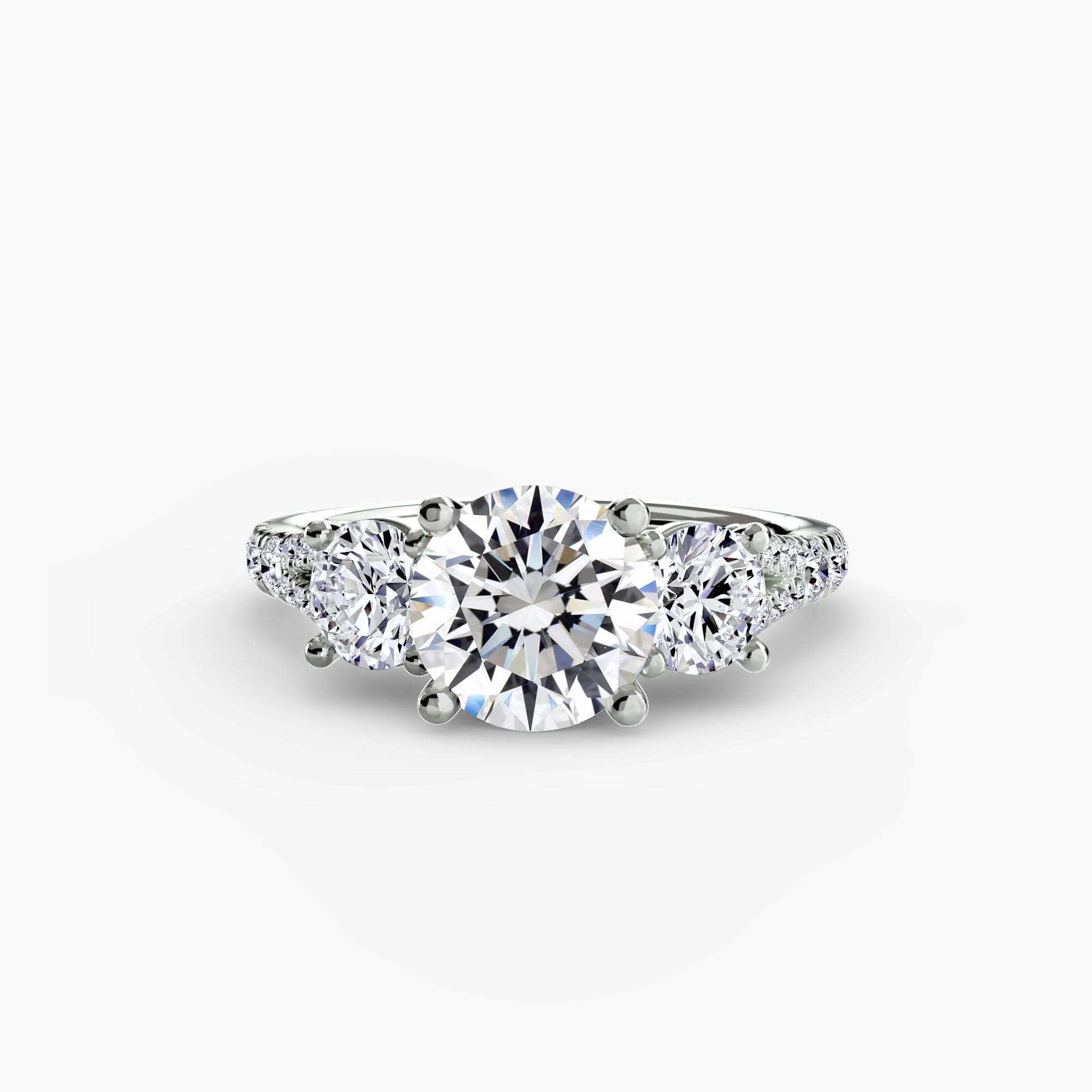 Three-Stone with Pavé Band 3 - VYKA Diamonds