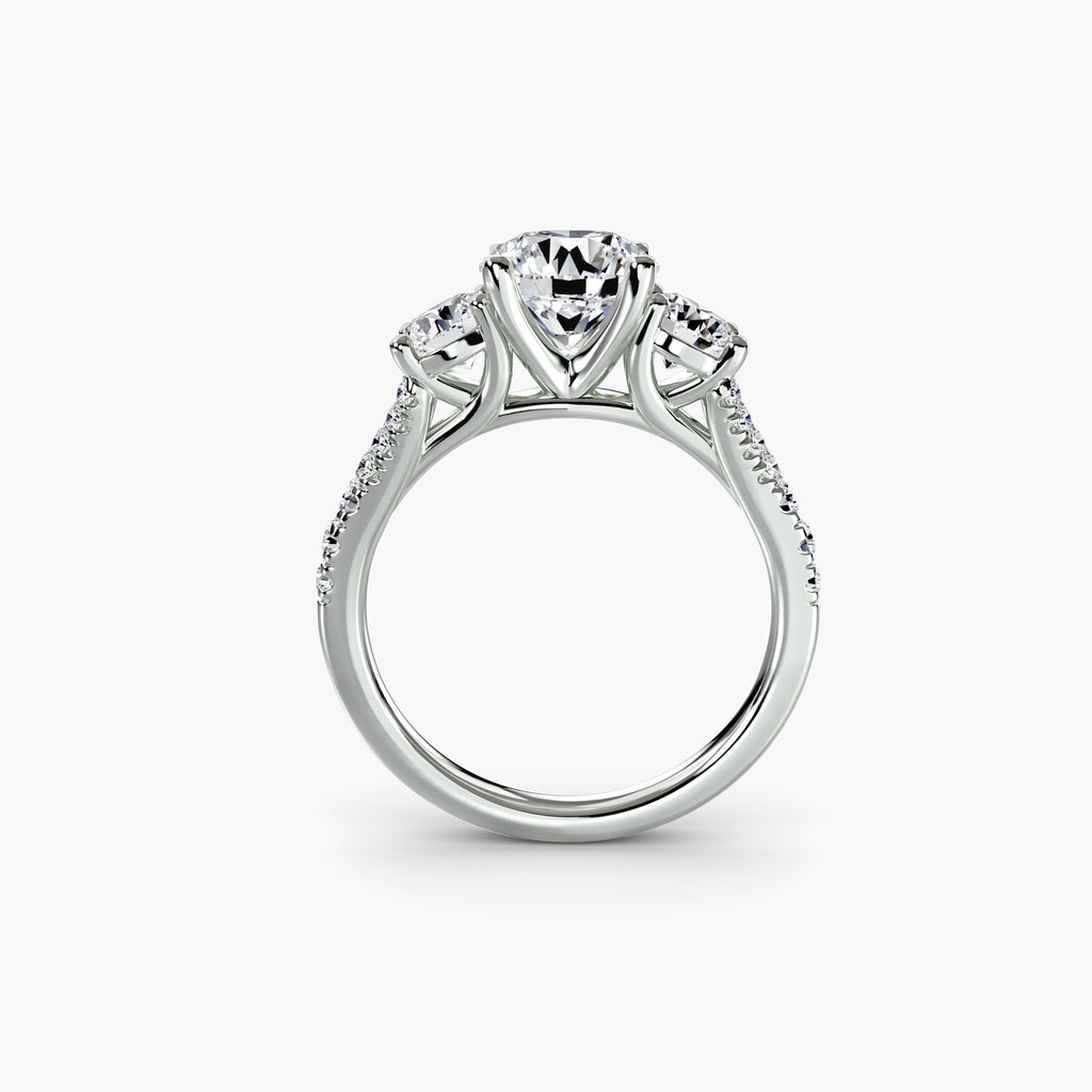 Three-Stone with Pavé Band 3 - VYKA Diamonds