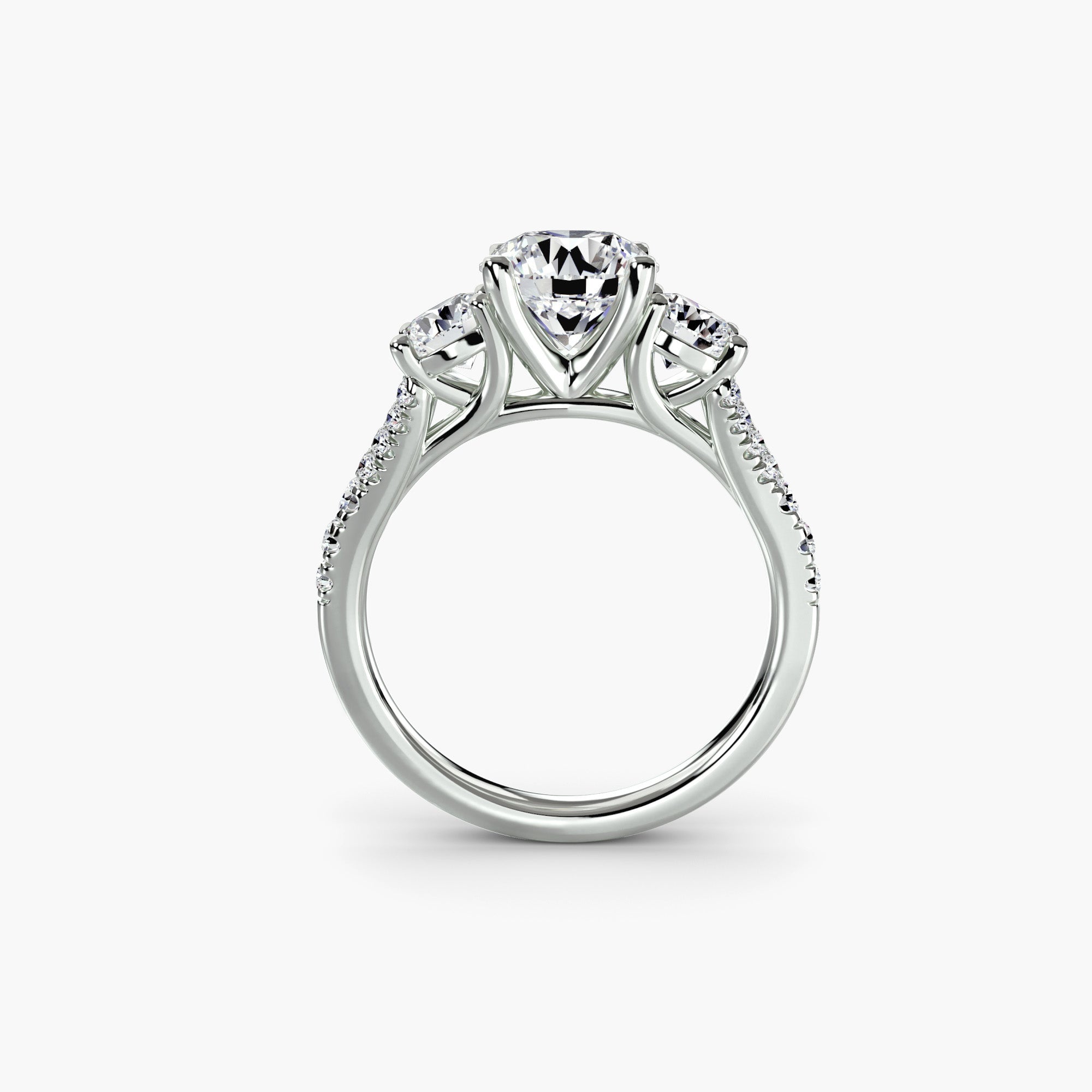 Three-Stone with Pavé Band 3 - VYKA Diamonds