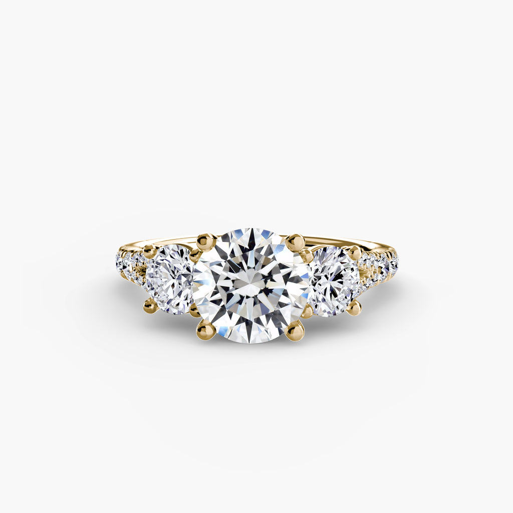 Three-Stone with Pavé Band 3 - VYKA Diamonds