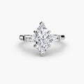 Three-Stone Ring (Baguette Side Stones) - diamond engagement ring - VYKA Diamonds