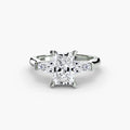 Three-Stone Ring (Baguette Side Stones) 2 - diamond engagement ring - VYKA Diamonds