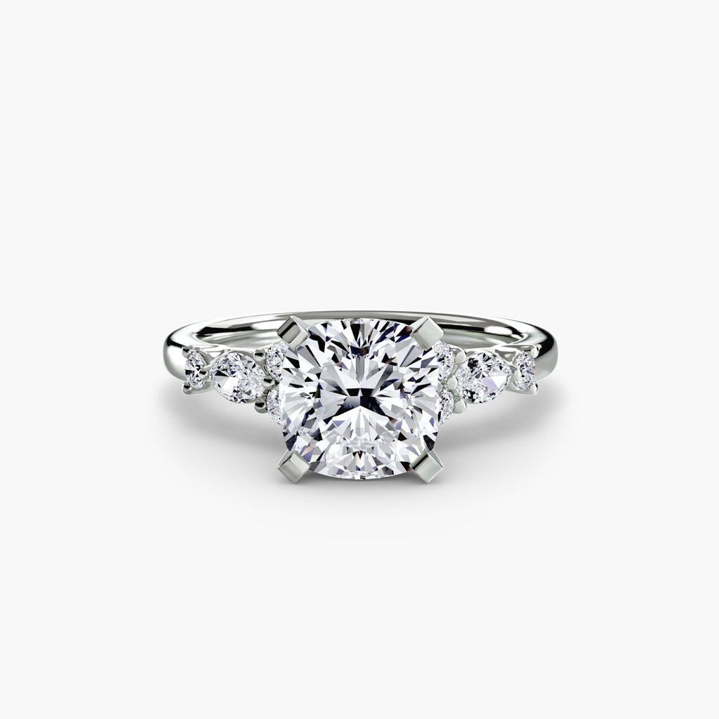 The Floral Accent Solitaire - VYKA Diamonds