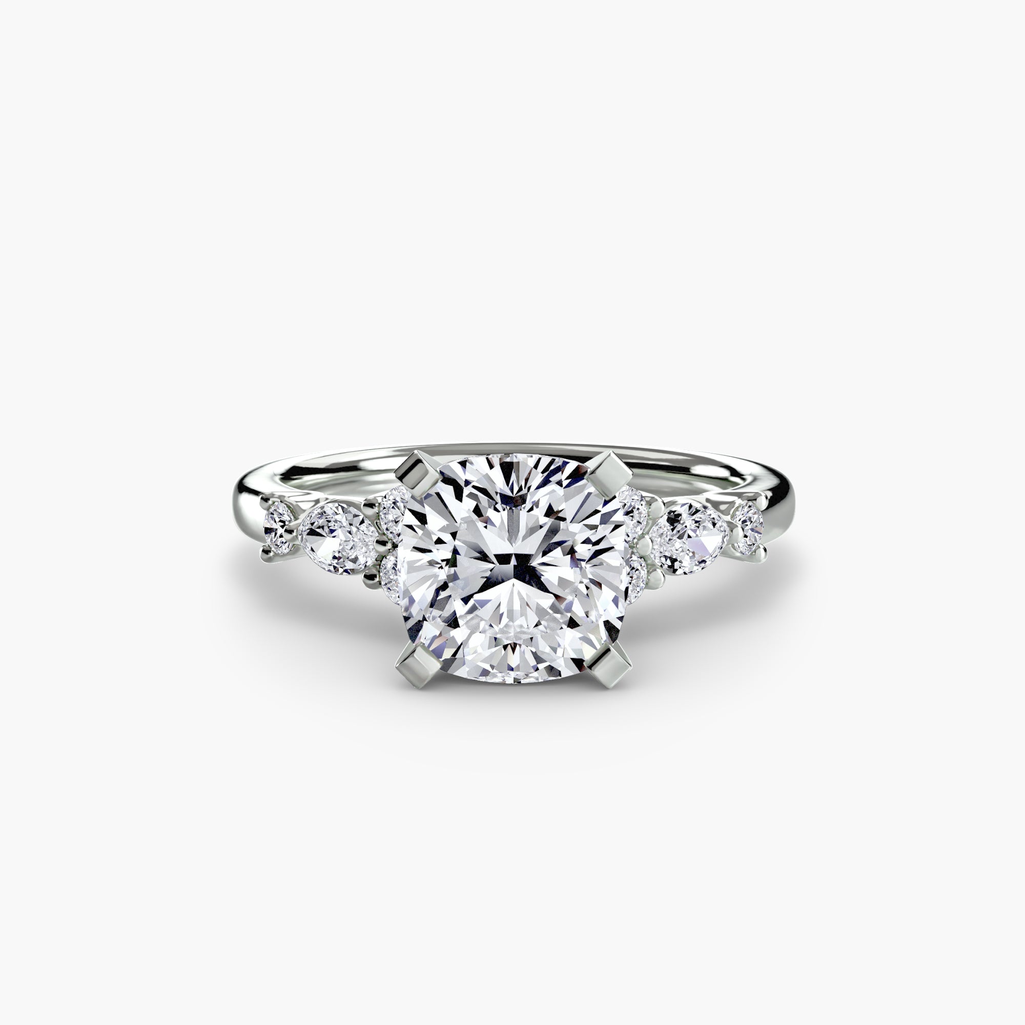 The Floral Accent Solitaire - VYKA Diamonds