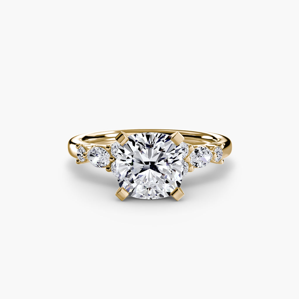 The Floral Accent Solitaire - VYKA Diamonds