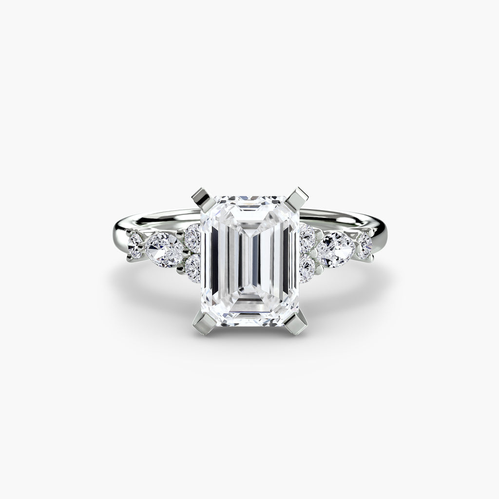 The Floral Accent Solitaire - VYKA Diamonds