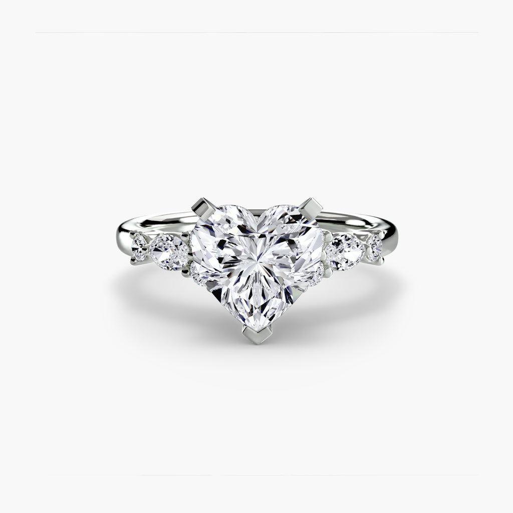 The Floral Accent Solitaire - VYKA Diamonds